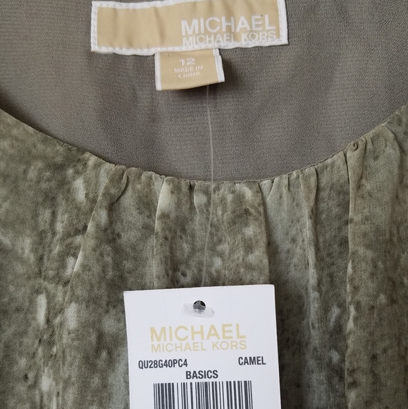 Michael Kors camel tan/creme dress size 12  NWT - Picture 6 of 11